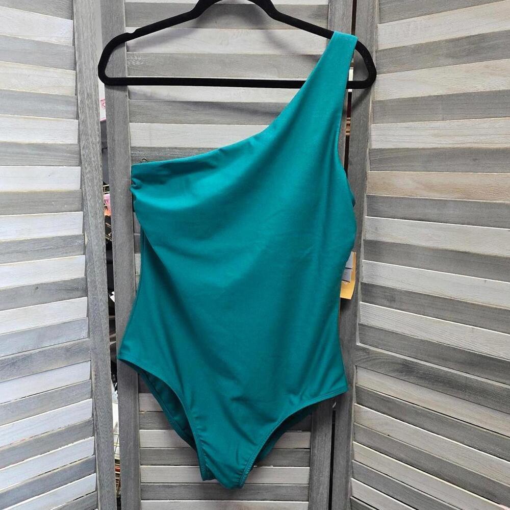 Medium Coverage One Shoulder Swimsuit with Tummy Control | Kona Sol | XL (16)